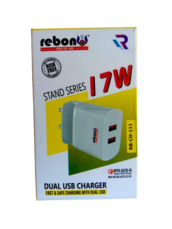 REBON USB to MICRO DUAL USB FAST CHARGER 17W