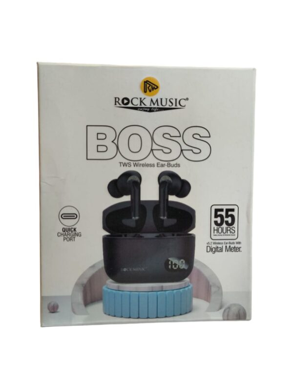 ROCK MUSIC BOSS WIRELESS EAR-BUDS 55hours battery backup