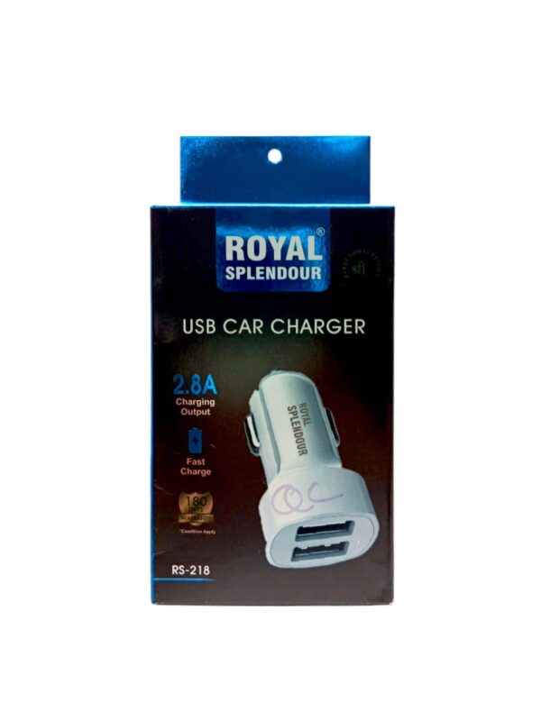 ROYAL SPLENDOUR USB CAR CHARGER WITH MICRO CABLE 2.8Amp