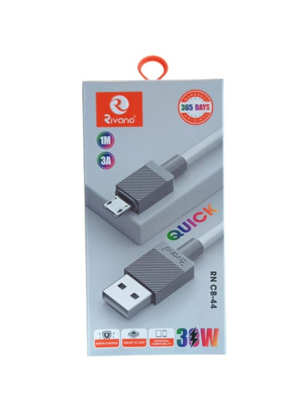 RIVANO FAST CHARGING DATA CABLE USB to MICRO 30watt