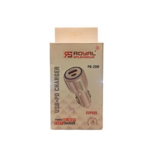 ROYAL SPLENDOUR USB+PD CAR CHARGER 25 WATT